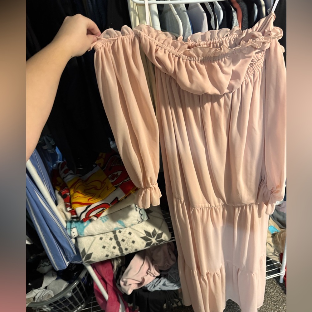 SHEIN Pink Long Sleeve Dress